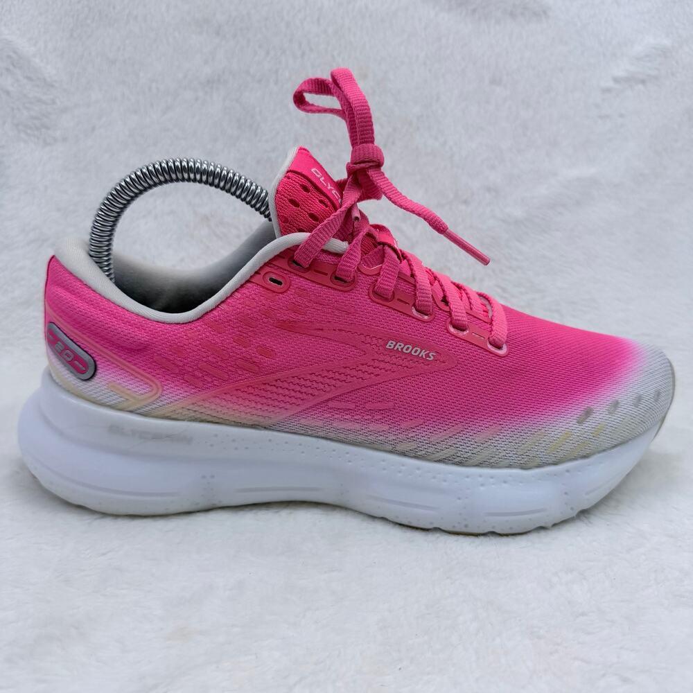 Brooks Glycerin 20 Womens Running Shoes Pink White Size 8 Cushioned Daily Shoe